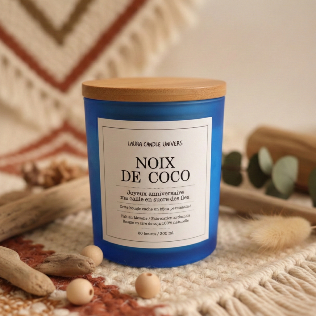 Bougie Artisanale 300ml : Cire de Soja Naturelle & Parfums de Grasse : Fait main en Moselle