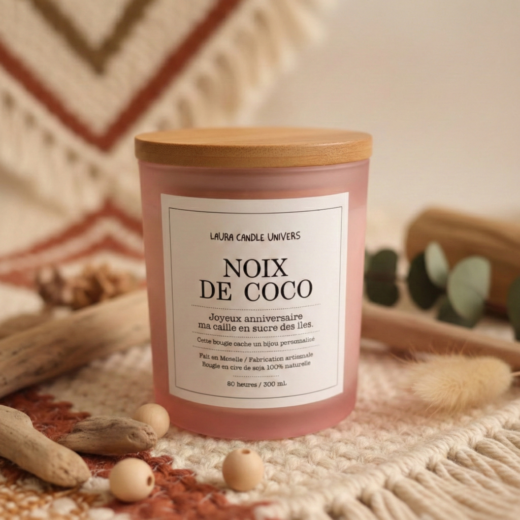 Bougie Artisanale 300ml : Cire de Soja Naturelle & Parfums de Grasse : Fait main en Moselle